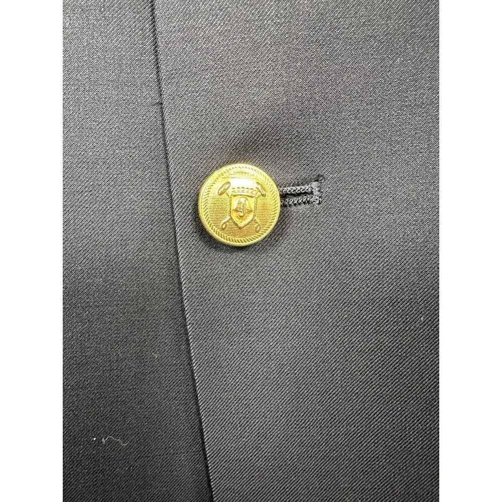 Lauren Ralph Lauren Blazer Jacket Mens Size 42L Wool Black Sport Coat
